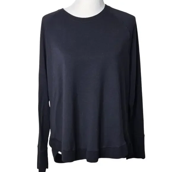 Athleta Mindset Sweatshirt Size 1X Black Soft Nirvana Knit #472751 - Picture 1 of 10